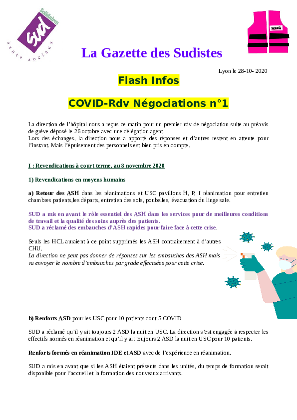Covid Rdv Negociations N 1 Syndicat Sud Sante Sociaux Du Rhone